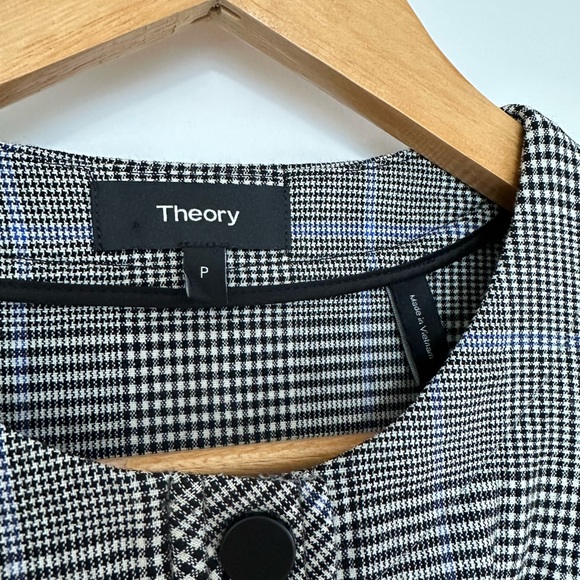Theory Button Down Dress, Herringbone - Picture 3 of 4
